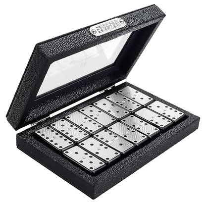 Metal Surface Dominoes Set Double 6