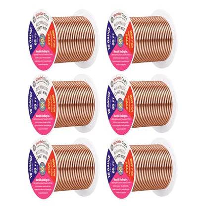 16 Gauge Rose Gold Tone Combo Anodized Aluminum Craft Wire (390 Foot)
