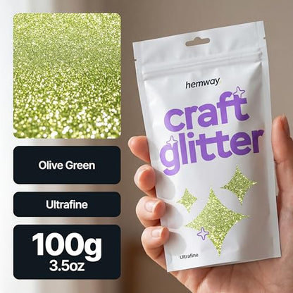 Craft Glitter Olive Green 100g Ultrafine Glitter (3.5 Ounce)