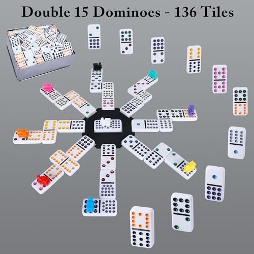 Mexican Train Dominoes Set Double 15