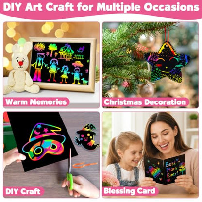 100PCS Rainbow Scratch Paper Art Gifts