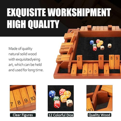 Upgraded 1 4 Players Shut The Box Dice Game