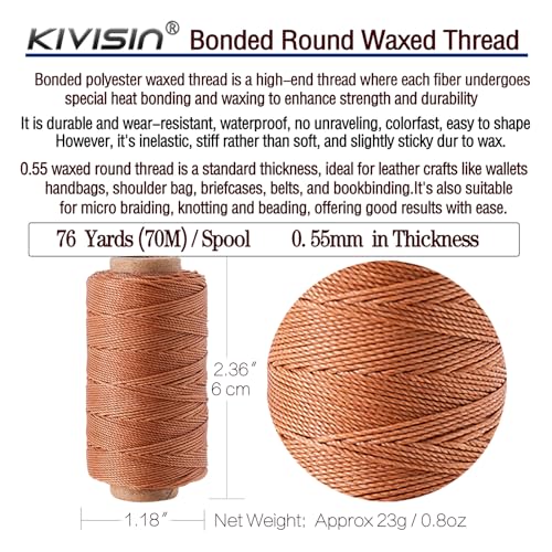 Round Polyester Waxed Thread 0.55mm (12 Color)