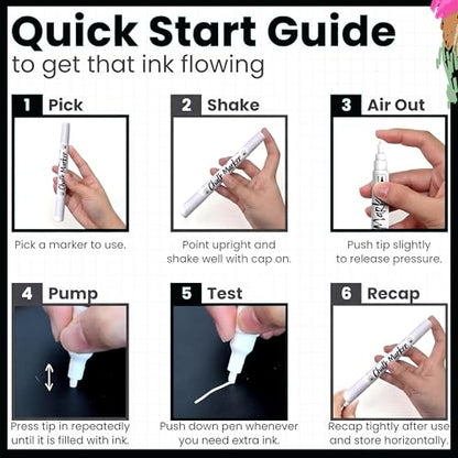 5 White Dual Tip Chalk Markers