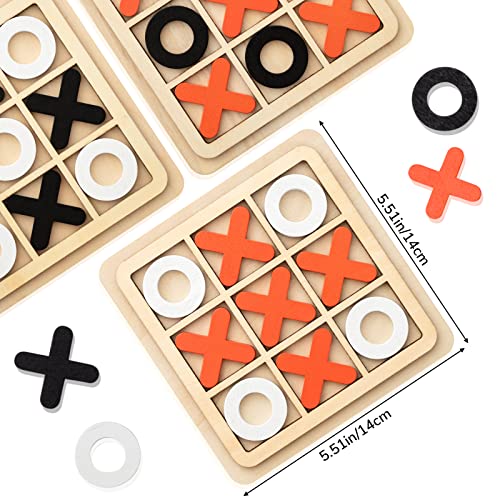 12 Pcs Mini Wooden Tic Tac Toe Board Game (12 Count)
