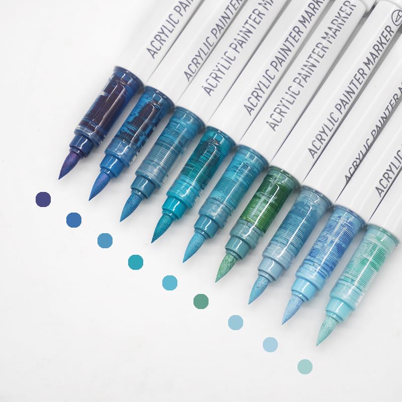 Water Based Acrylic Paint Markers Blue (9 Count)
