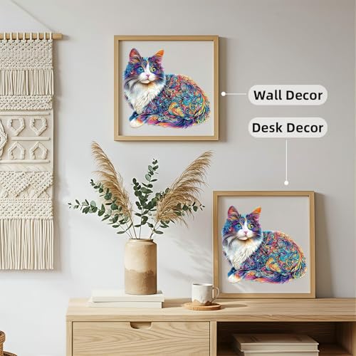 Lazy Cute Cat Adults Gifts Wooden 240 Pieces 13.4 * 12.2in (240 Count)