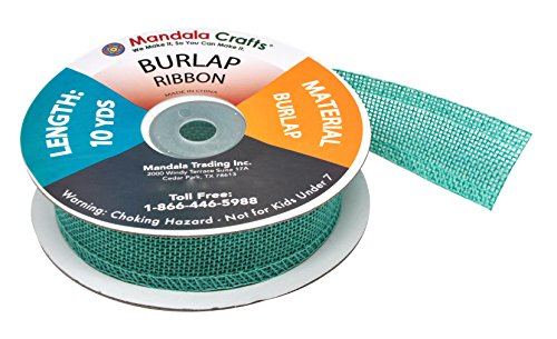 1 Inch Wide Turquoise Burlap Ribbon for Crafts (60 Foot)