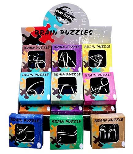 24 Pack Metal Puzzles Brain Teaser IQ Wire Metal Puzzles for Adults Kids Teenagers Gifts Fidget Toys Educational Puzzle Games Toys Magic Trick Toy Party Favors for Kids Adults Challenge (24 Count)