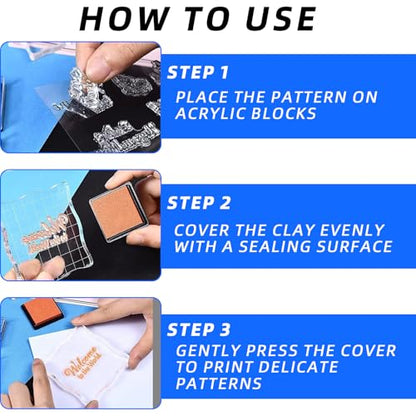 5PCS Clear Acrylic Block for Stamping (5 Count)