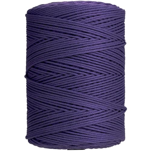 Macrame Cord 3mm x 546yards Natural Macrame Cotton Rope Colored Macrame Rope Soft Cotton Cord Macrame Supplies Craft Rope Macrame Yarn for Plant Hanger Wall Hanger Dreamcatcher