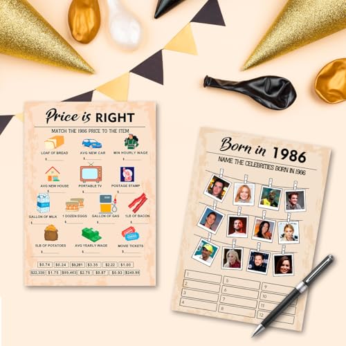 40th Birthday Party Games (15 Count)