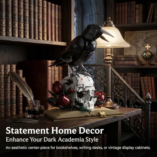 Skull Roses Flower & Raven Building Set