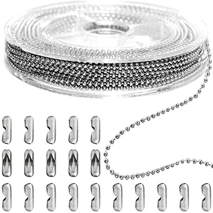 Steel Ball Chain Bead Dog Tag Chain Beaded Necklace Chains for Jewelry Making Bracelet Military Crafts