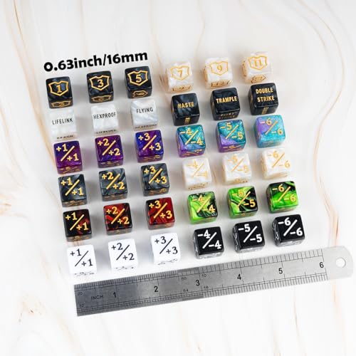 78 Pieces MTG Dice Counters Bulk Life Keyword Counter Dice Set Plus 1