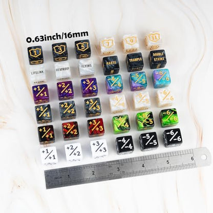 78 Pieces MTG Dice Counters Bulk Life Keyword Counter Dice Set Plus 1