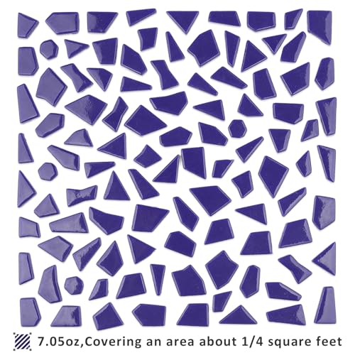 Blue Mosaic Tiles for Crafts Bulk (7.05 Ounce)