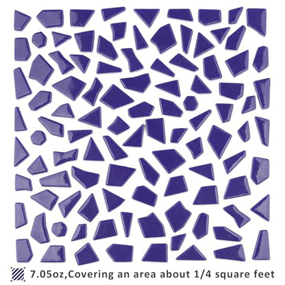 Blue Mosaic Tiles for Crafts Bulk (7.05 Ounce)