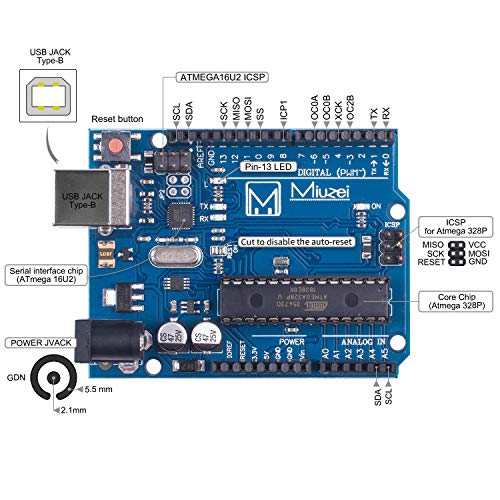 Starter Kit with Breadboard Power Supply Compatible with Arduino IDE