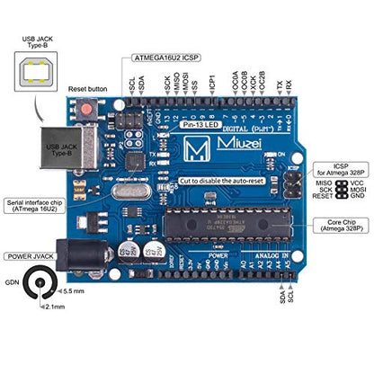 Starter Kit with Breadboard Power Supply Compatible with Arduino IDE