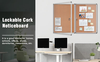 2 Pack 38"x28" Enclosed Bulletin Board (2 Count)