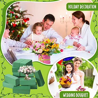 30 Pcs Floral Foam Blocks 7. 9''lx3. 5''wx2. 4"h Green Wet and Dry Flower Foam for Fresh and Artificial Flower Arrangements Bulk Florist Supplie for Wedding