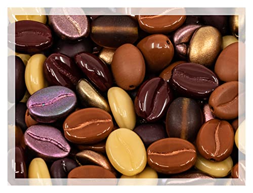 80+ Glass Coffee Bean Beads (80 Count)
