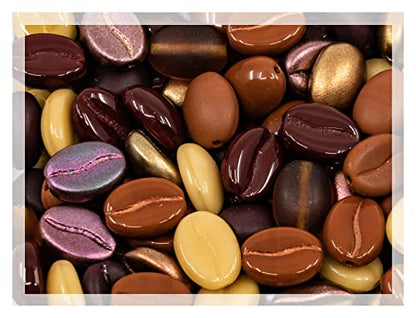 80+ Glass Coffee Bean Beads (80 Count)