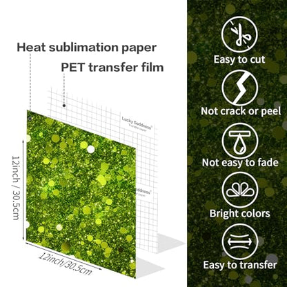 Glitter Sublimation Transfer Sheets for Heat Press Machine (12 Count)