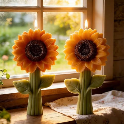 2PCS 3D Sunflower Candle Silicone Mold for Candle DIY Soap Resin Craft