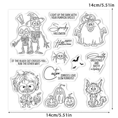Halloween Clear Silicone stampReusable Stamp with Pumpkins