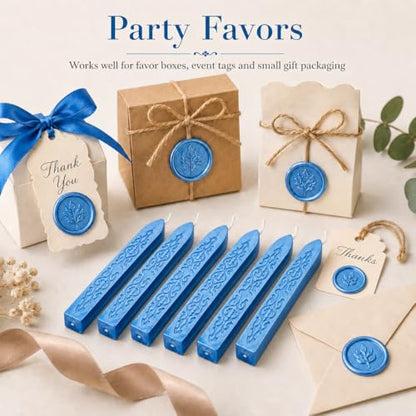 6 Pack Pattern Wick Sealing Wax Sticks for Wax Seal Stamp (6 Count)