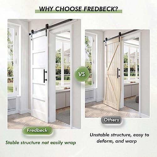 30x96 inch White Barn Door with 5.5FT Sliding Door Hardware Kit Included & Handle
