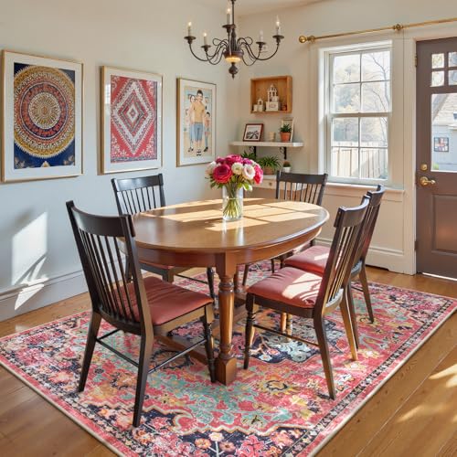 Reine 5x7 Boho Living Room Rug Colorful Bedroom Rug