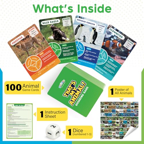 Guess the Animal in 10 Clues Card Games for Kids & Family