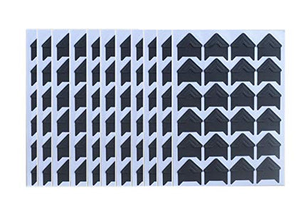 10 Sheet (240-pack) Photo Corners Self Adhesive PVC Paper Photo Foto Corner Stickers for Scrapbooking Personal Journal (Style2-10sheet Black) (240 Count)