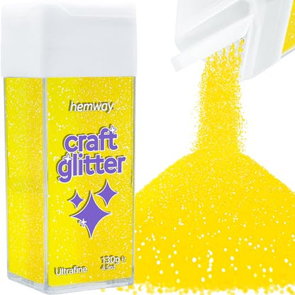 Craft Glitter Shaker Fluorescent Yellow 110g Ultrafine (4.6 Ounce)