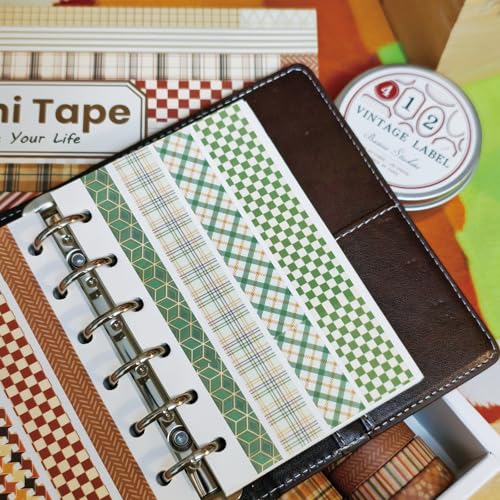 Washi Tape Set 42 Rolls Vintage Plaid Colored Decorative Scrapbook Tape
