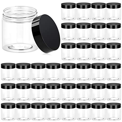 36 Pack 4 OZ Plastic Jars Clear Cosmetic Container with Lids (36 Count)