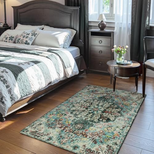 Reine Bohemian Floral Medallion Area Rug