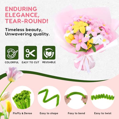 600PCS Pipe Cleaners Flower Kit (600 Count)