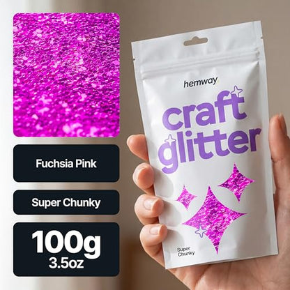Craft Glitter Fuchsia Pink 100g Super Chunky Glitter