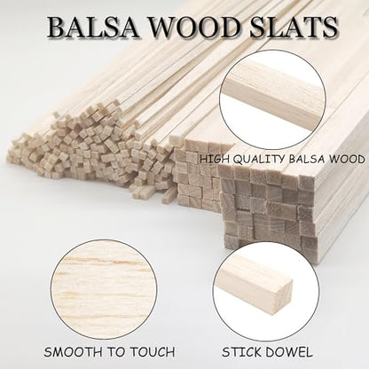 222Pcs Balsa Wood Sticks (222 Count)