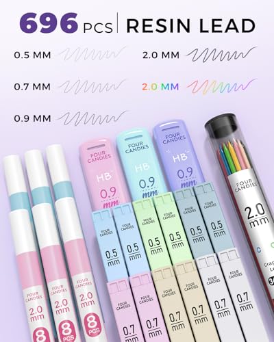 42PCS Mechanical Pencil Set with 696 Lead Refills