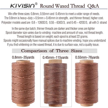 Round Waxed Thread 0.45mm 12 Neutral Colors (12 Colors)