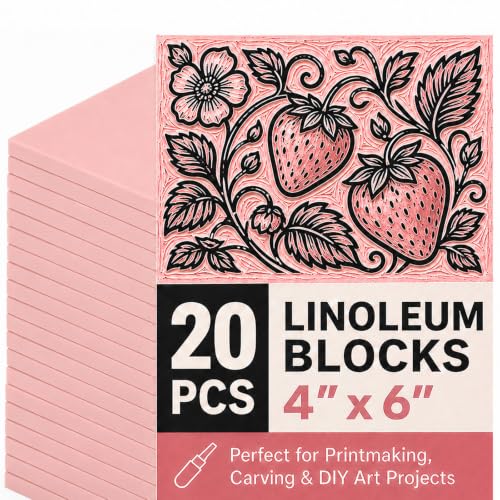 20 PCS 4"x6" Soft Linoleum Blocks for Printmaking & Stamp Making (20 Count)