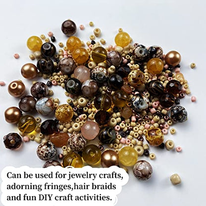 Assorted Glass Resin Beads Multi Size Colors Smooth Cracked Gravel Millet Spacer Beads for Bracelets Necklace Earring DIY Jewelry Making Craft