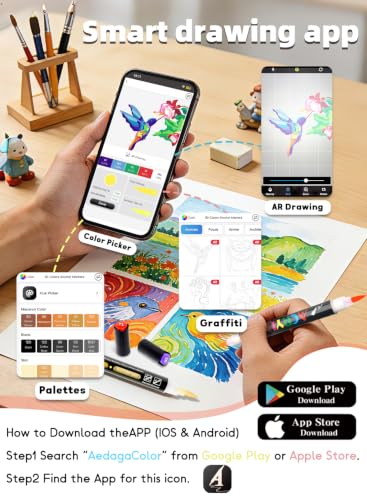 24 Colors Acrylic Paint Markers with 12 Dual