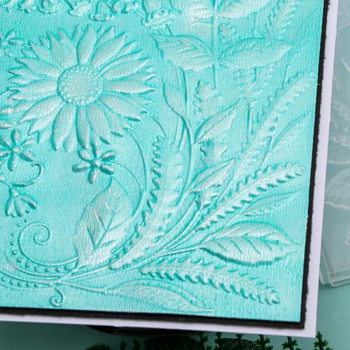 3D Embossing Folders Sunflowers Leaves Textured for Card Making