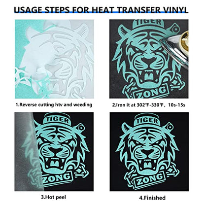 Glitter Fluorescent Light Blue HTV Heat Transfer Vinyl Rolls